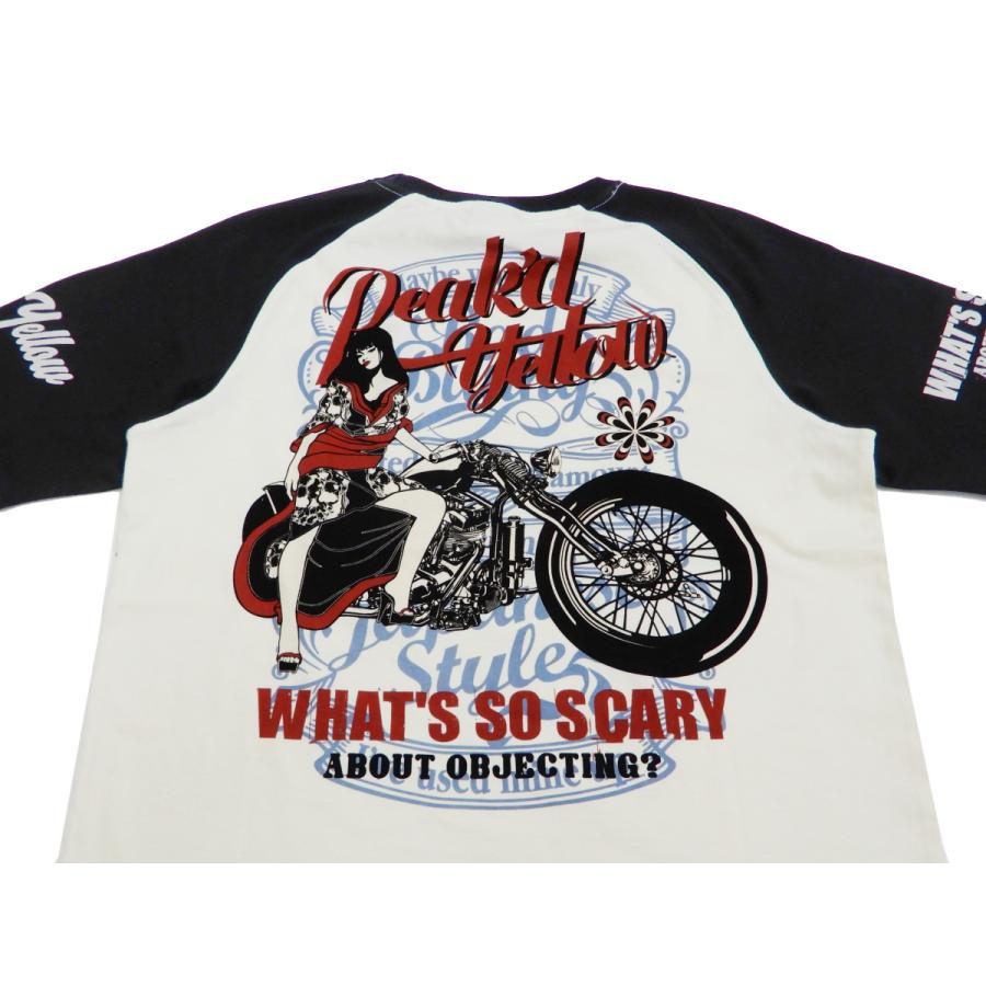 ピークドイエロー Tシャツ Peakd Yellow 半袖Tシャツ カスタム バイク柄 エフ商会 PYT-219 オフ白×黒 新品｜rodeomatubara｜07