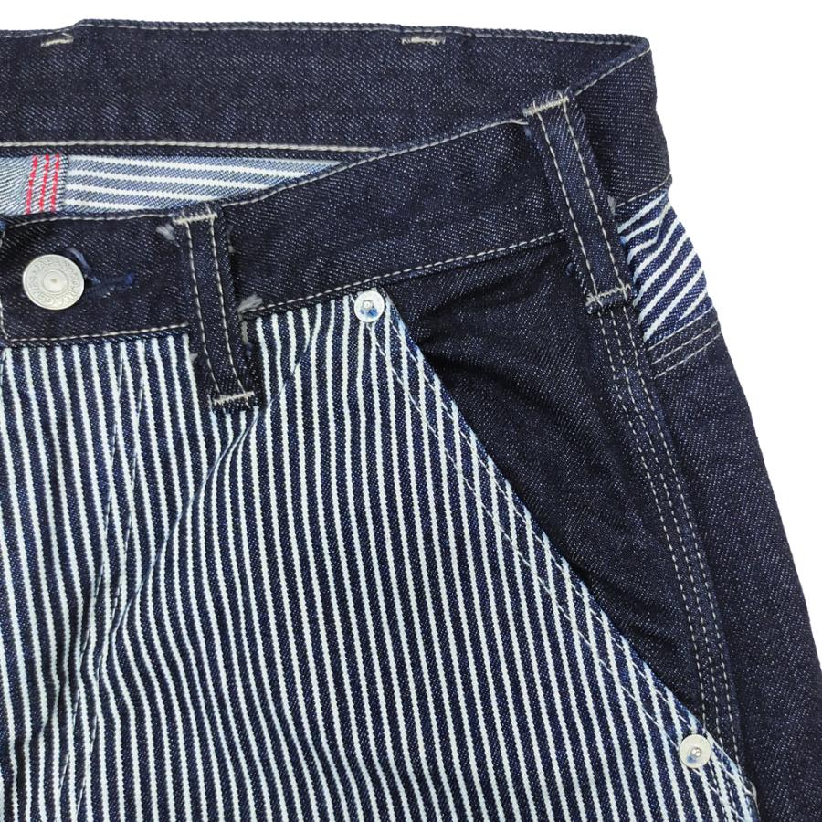 児島ジーンズ マルチコンボ ペインターショーツ KOJIMA GENES デニム×ヒッコリー ワークショートパンツ RNB-1377 新品_9