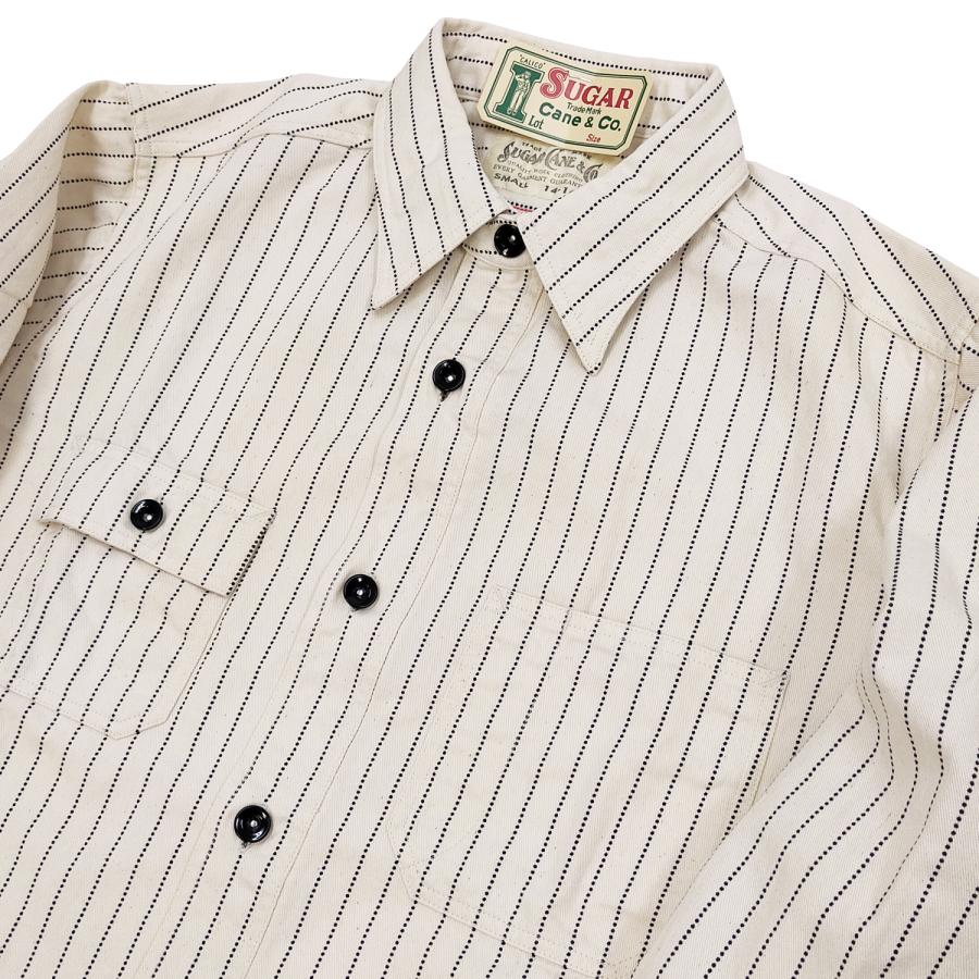 SUGAR CANE シュガーケーン ワークシャツ 8.5oz ホワイトウォバッシュ