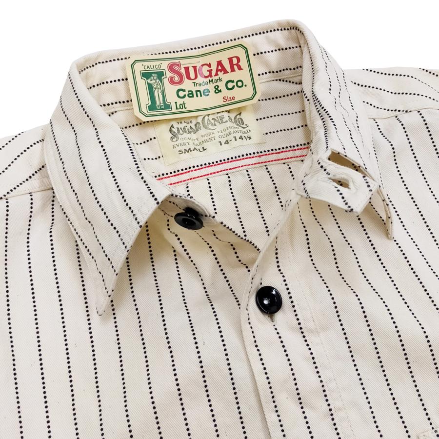SUGAR CANE シュガーケーン ワークシャツ 8.5oz ホワイトウォバッシュ