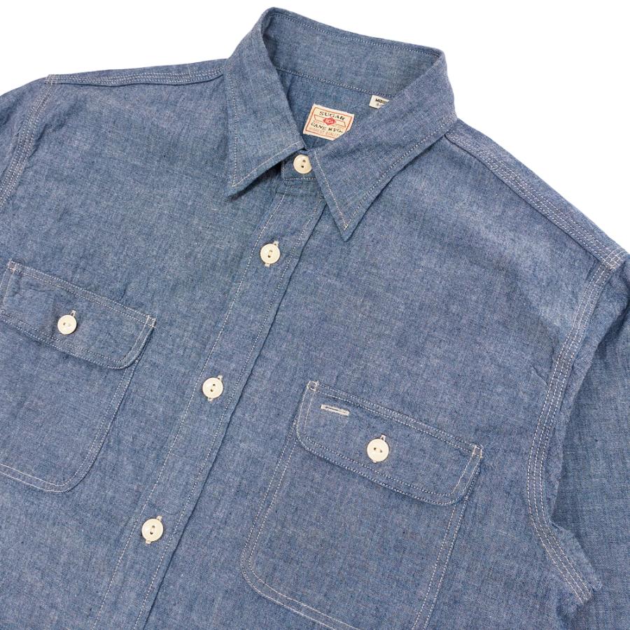 SUGAR CANE シュガーケーン ブルーシャンブレー ワークシャツ Sugar