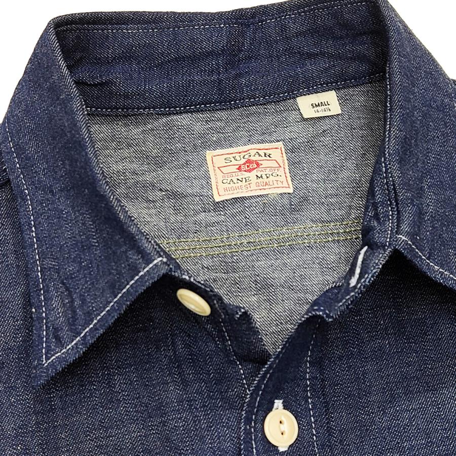 SUGAR CANE シュガーケーン ブルーデニム ワークシャツ Sugar Cane 9oz