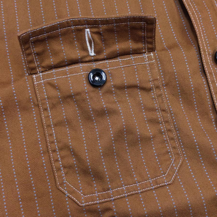 SUGAR CANE シュガーケーン ワークシャツ 8.5oz ブラウンウォバッシュ
