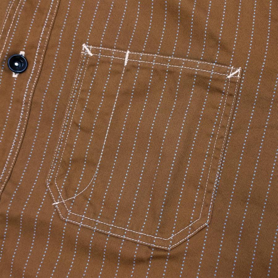 SUGAR CANE シュガーケーン ワークシャツ 8.5oz ブラウンウォバッシュ