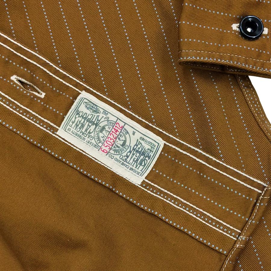 SUGAR CANE シュガーケーン ワークシャツ 8.5oz ブラウンウォバッシュ