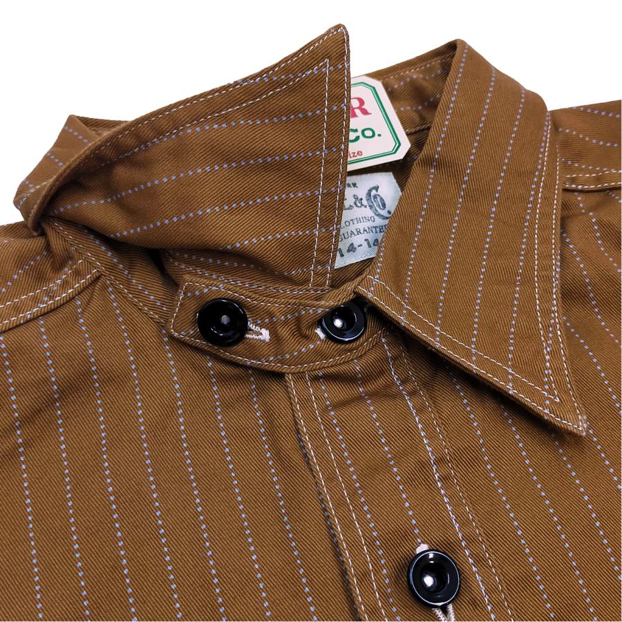 SUGAR CANE シュガーケーン ワークシャツ 8.5oz ブラウンウォバッシュ