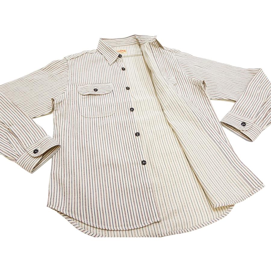 Tenderloin ストライプ 長袖シャツ TENDERLOIN（テンダーロイン） ストライプ柄 長袖フランネル ボタン