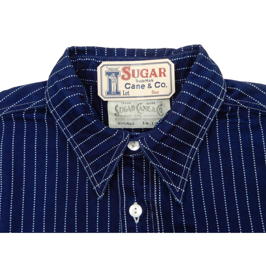 SUGAR CANE シュガーケーン インディゴウォバッシュ ストライプ