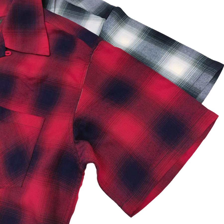 SUGAR CANE シュガーケーン レーヨン オンブレチェック 半袖シャツ