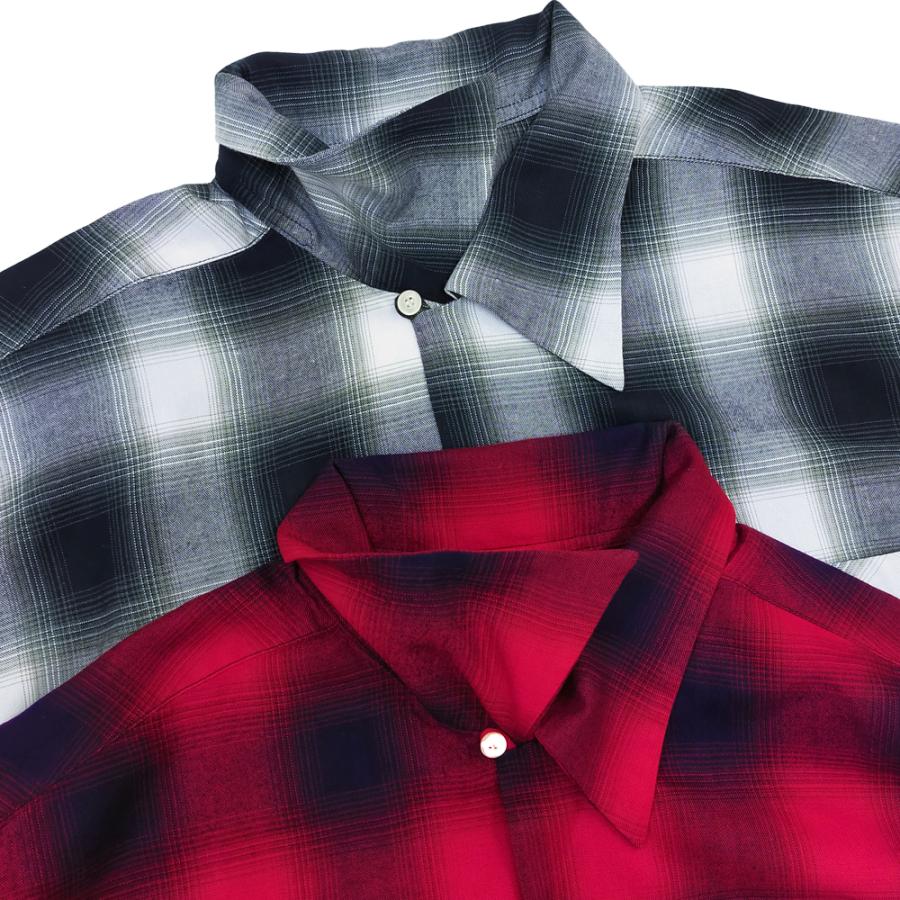 SUGAR CANE シュガーケーン レーヨン オンブレチェック 半袖シャツ