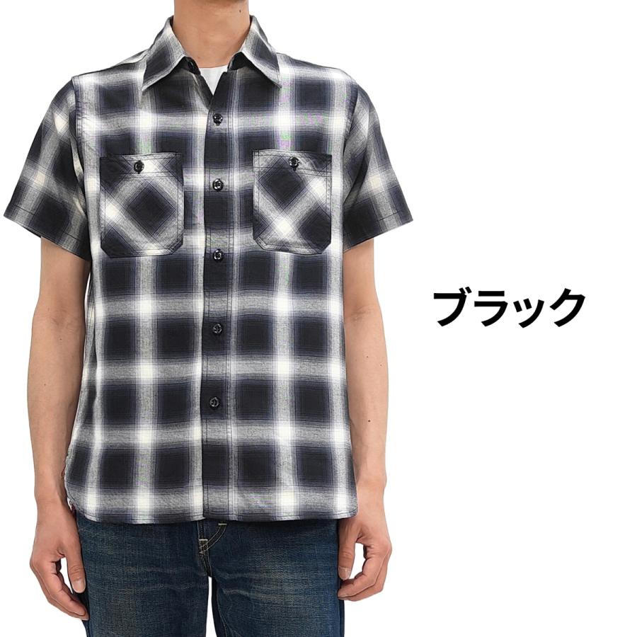 suger cane 半袖シャツ SUGAR CANE シュガーケーン オンブレチェック ワークシャツ コットン