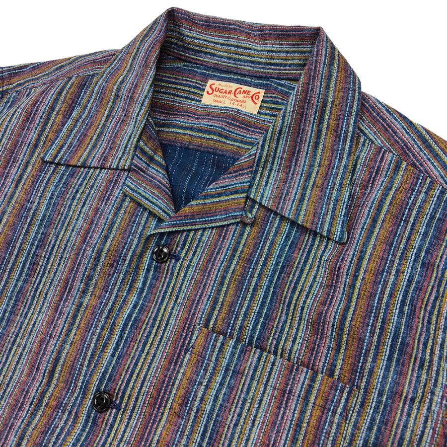 SUGAR CANE シュガーケーン マルチストライプ オープンシャツ 5.3oz