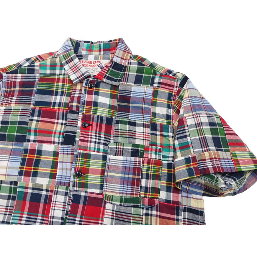 特価SUGAR CANE True Madras パッチワーク ジャケット 40 SUGAR CANE シュガーケーン マドラスチェック パッチワーク オープン