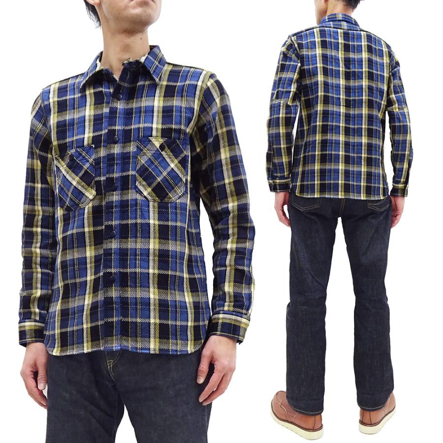 サムライジーンズ 長袖シャツ Samurai Jeans ロープインディゴ ヘビーネルワークシャツ SIN23-01 ブルー 新品｜rodeomatubara｜02