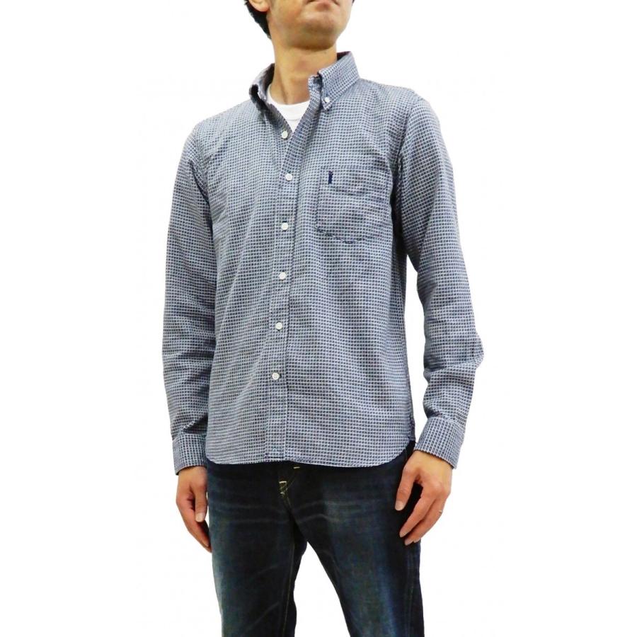 サムライジーンズ ボタンダウンシャツ Sjbd19 L01 手裏剣千鳥格子 長袖シャツ ブルー 新品 Sjbd19 L01 Blue 服の福助商店 通販 Yahoo ショッピング