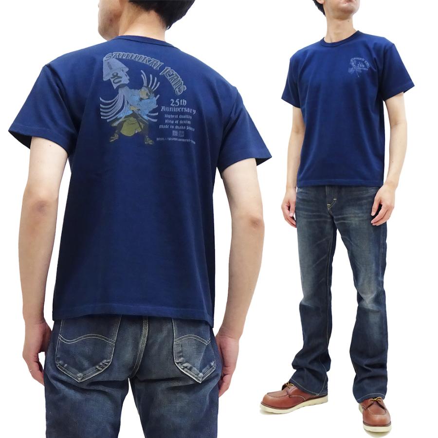 サムライジーンズ 25周年 Tシャツ Samurai Jeans 火消し 纏 さ組 半袖Tシャツ SJST25th-03 ネイビー 新品｜rodeomatubara｜02