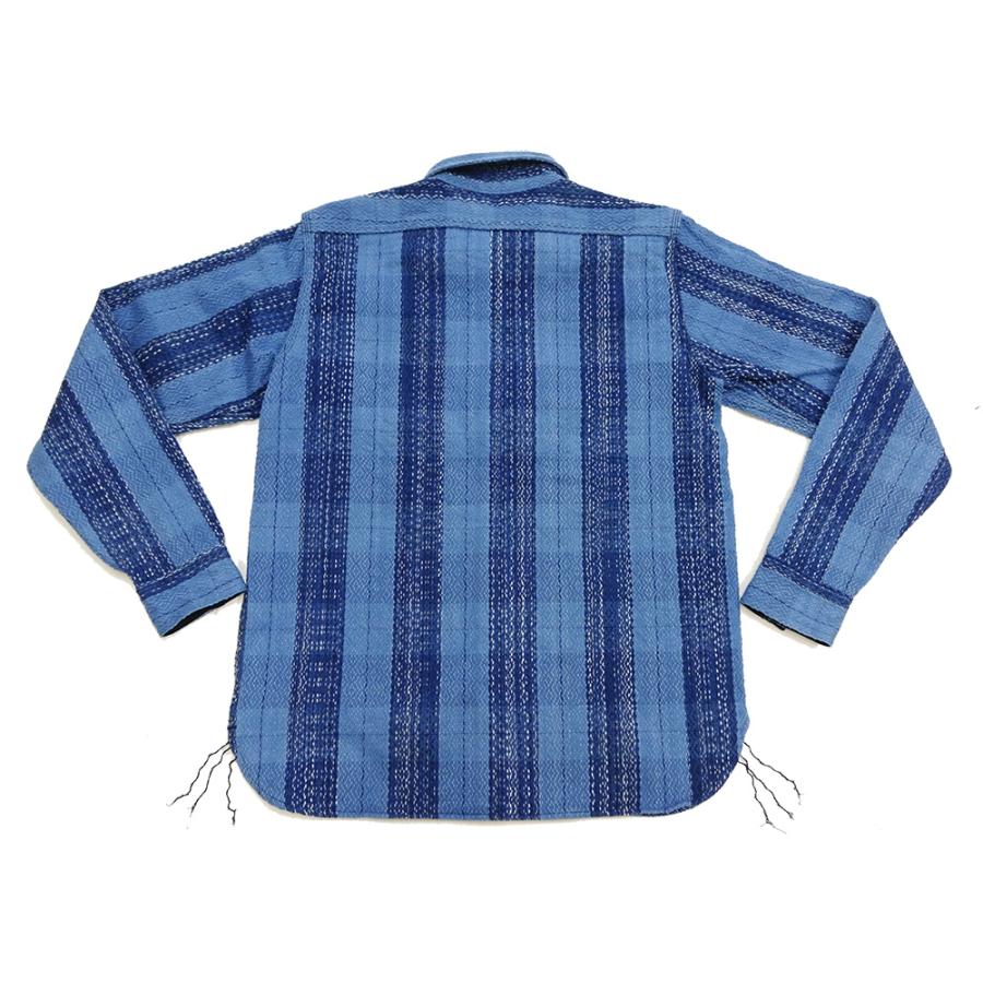 サムライジーンズ 藍染め雨絣 ワークシャツ Samurai Jeans