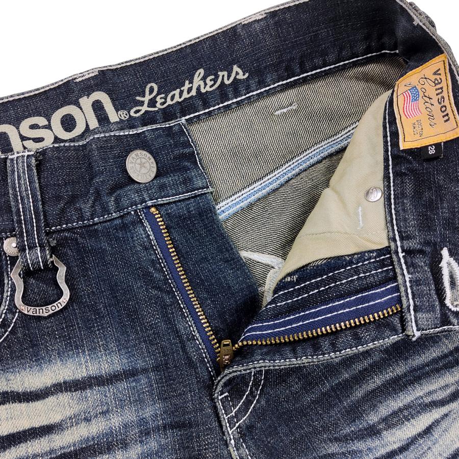 VANSON（バンソン） デニムパンツ フライングスター 刺繍 ダメージ加工