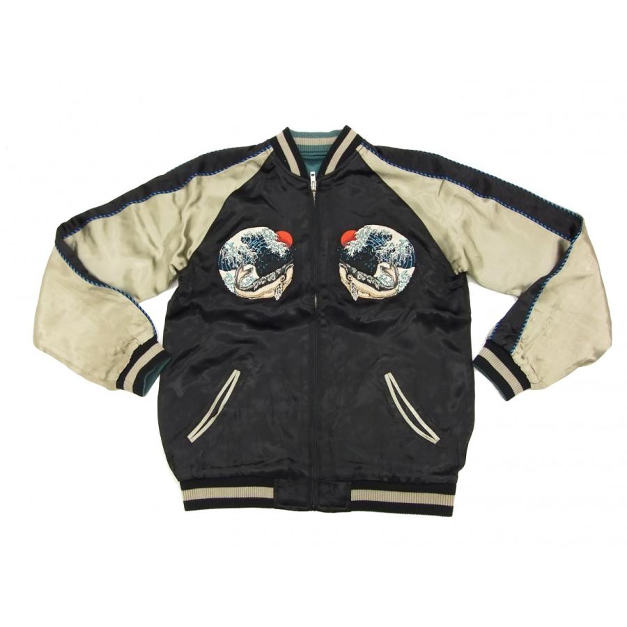 花旅楽団 スカジャン SSJ-015 波鯨 メンズ スーベニアジャケット