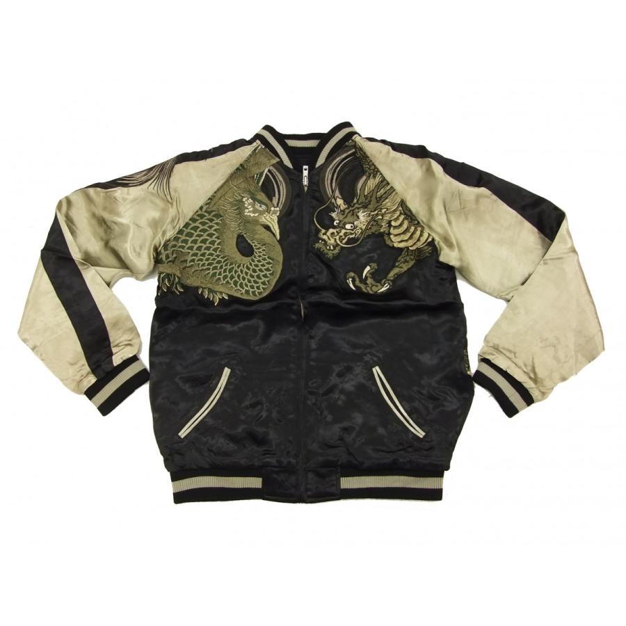 花旅楽団 和柄 スカジャン SSJ-024 スクリプト 鳳凰と龍 メンズ