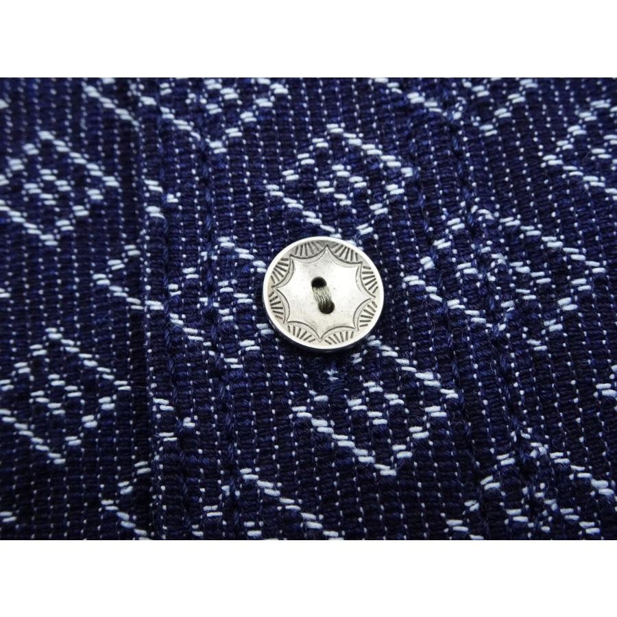 サムライジーンズ ワークシャツ 藍染め 菱形刺し子 Samurai Jeans 太