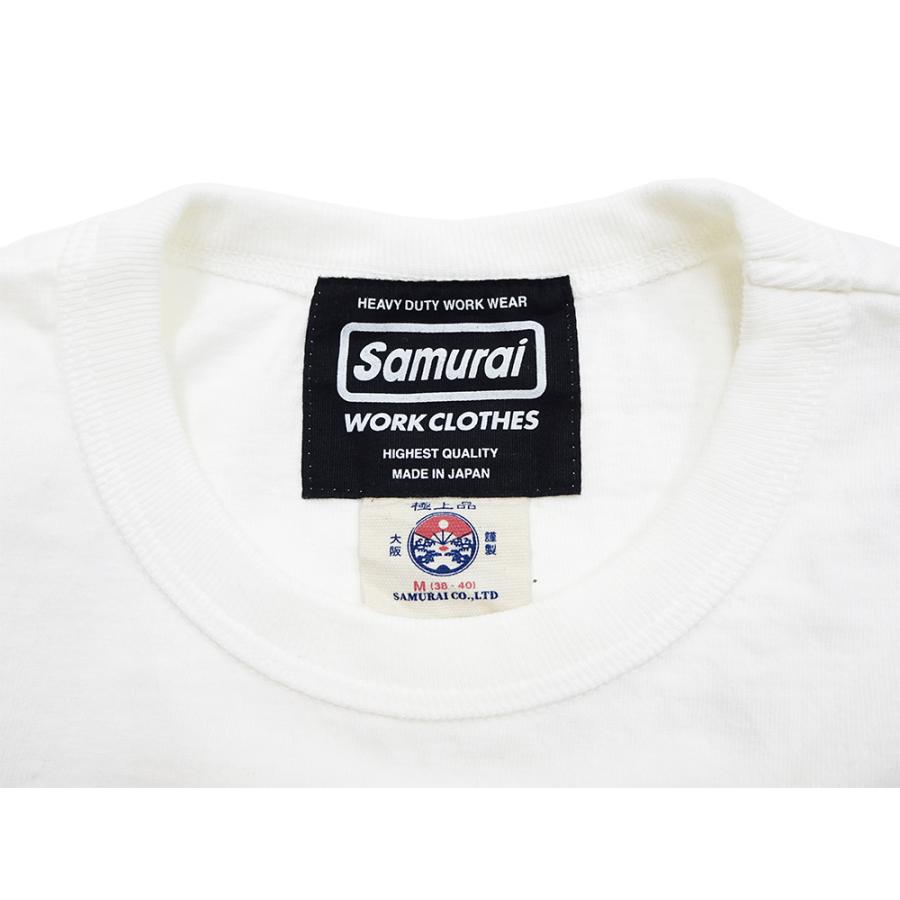 サムライジーンズ ロゴTシャツ SAMURAI WORK CLOTHES 14番手丸胴ボディ 半袖Tシャツ SWCT-102 ホワイト 新品｜rodeomatubara｜06