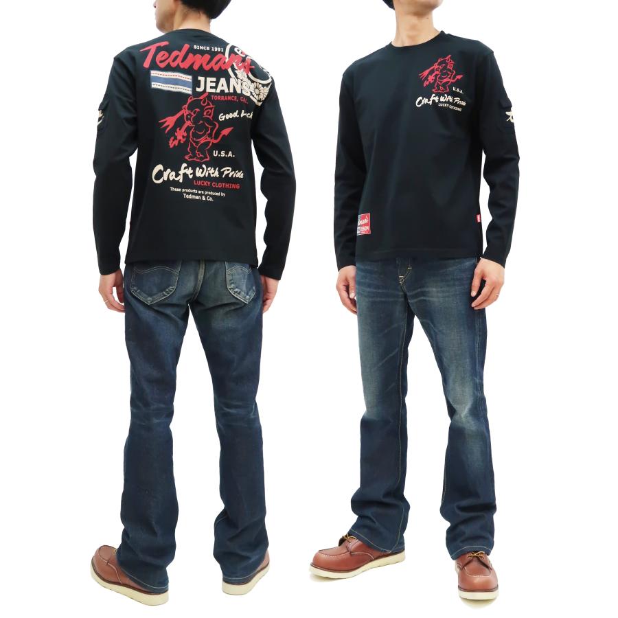 TEDMAN ロンT テッドマン TEDMAN'S JEANS 長袖Tシャツ 赤青耳 エフ商会 TDLS-351 黒 新品｜rodeomatubara｜12