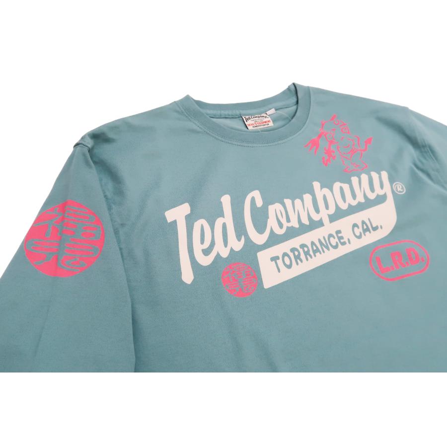テッドマン 長袖Tシャツ TEDMAN ロンT TED COMPANY パステルプリント エフ商会 TDLS-355 ブルーグリーン 新品｜rodeomatubara｜06