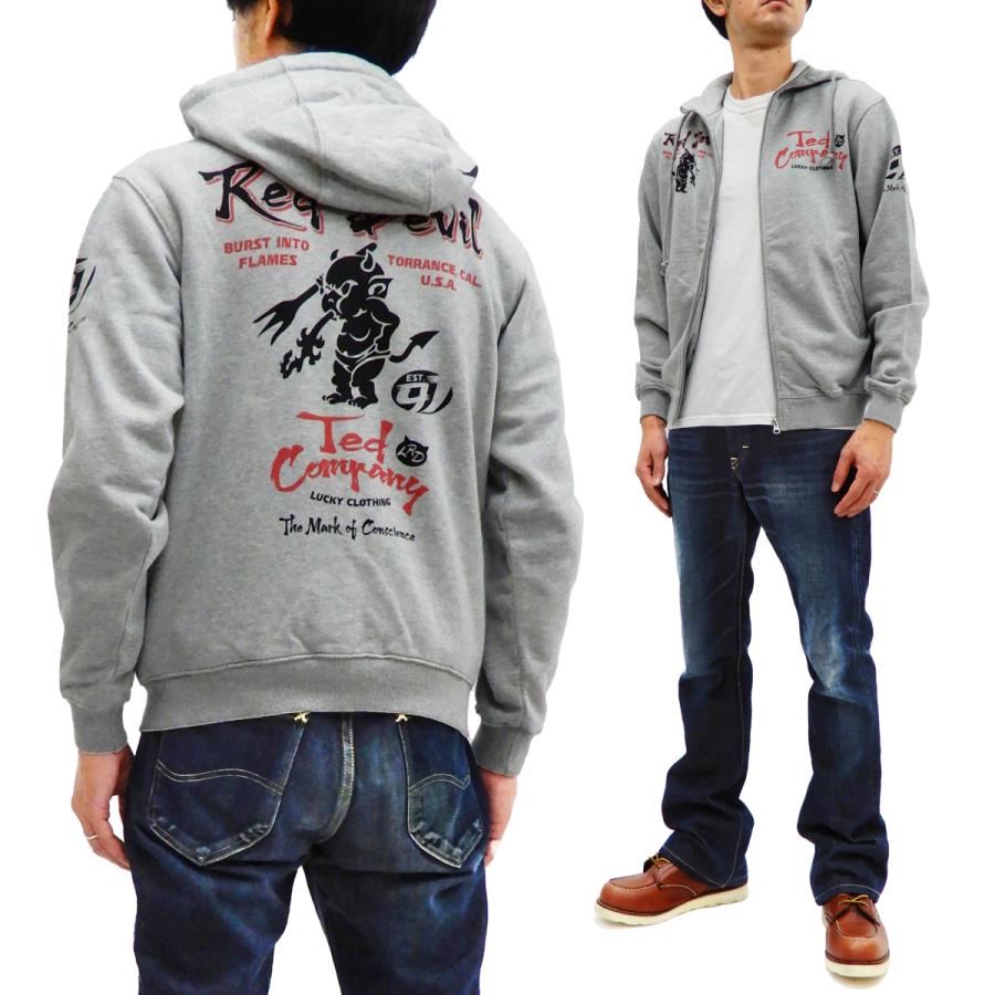 RED DEVILスウェットジップパーカー TEDMAN テッドマン TDSP-156 スエット エフ商会 efu アメカジ TEDMAN（テッドマン） スウェットパーカー 裏毛 ジップスウェット RED