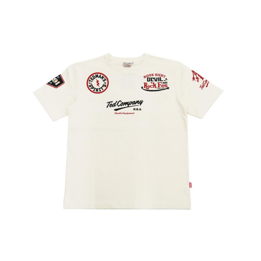 テッドマン 半袖Tシャツ TEDMAN Tシャツ ROCKIN' TEDDY エフ商会 TDSS-551 オフ白 新品｜rodeomatubara｜03