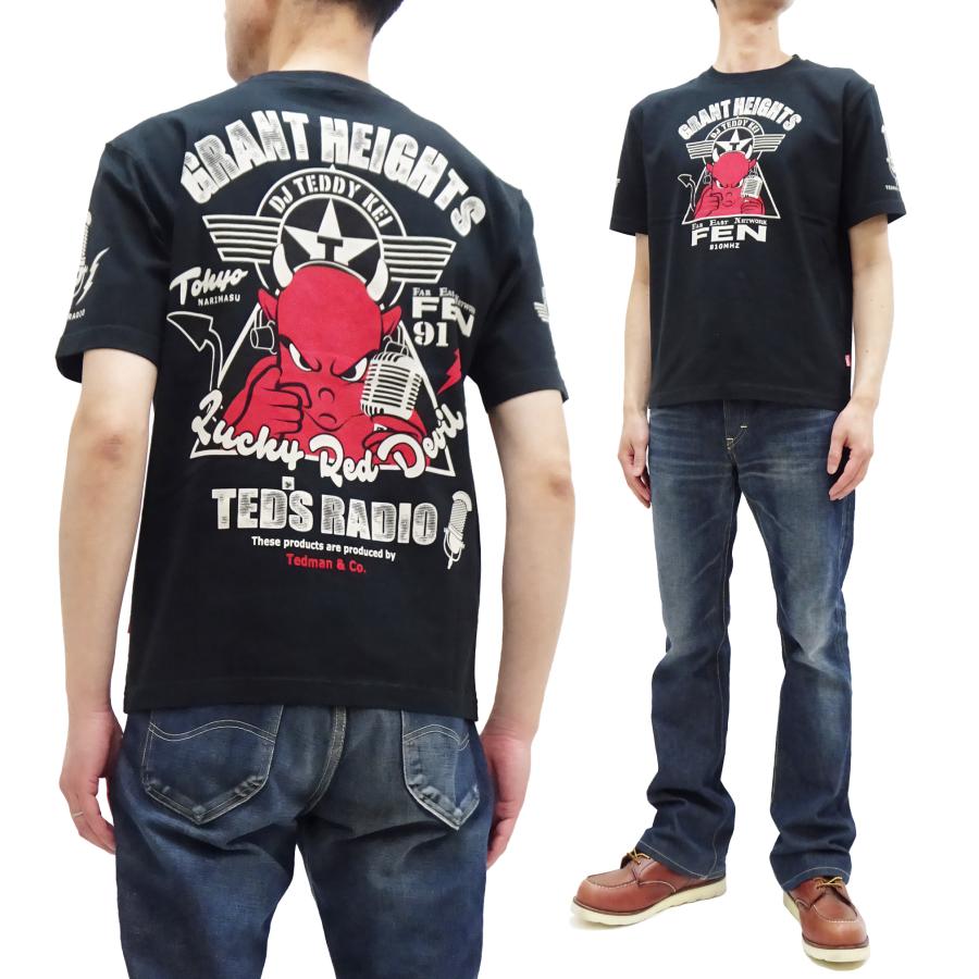 テッドマン 半袖Tシャツ GRANT HEIGHTS RADIO TEDMAN SHOW 米国極東軍事放送局 FEN エフ商会 TDSS-557 黒 新品｜rodeomatubara｜02