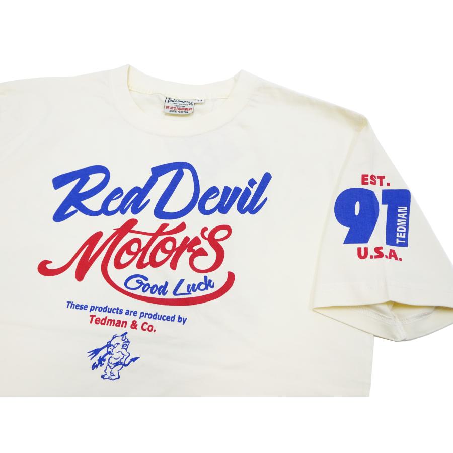 テッドマン 半袖Tシャツ TEDMAN Tシャツ LUCKY DEVIL MOTORS エフ商会 TDSS-558 オフ白 新品｜rodeomatubara｜05