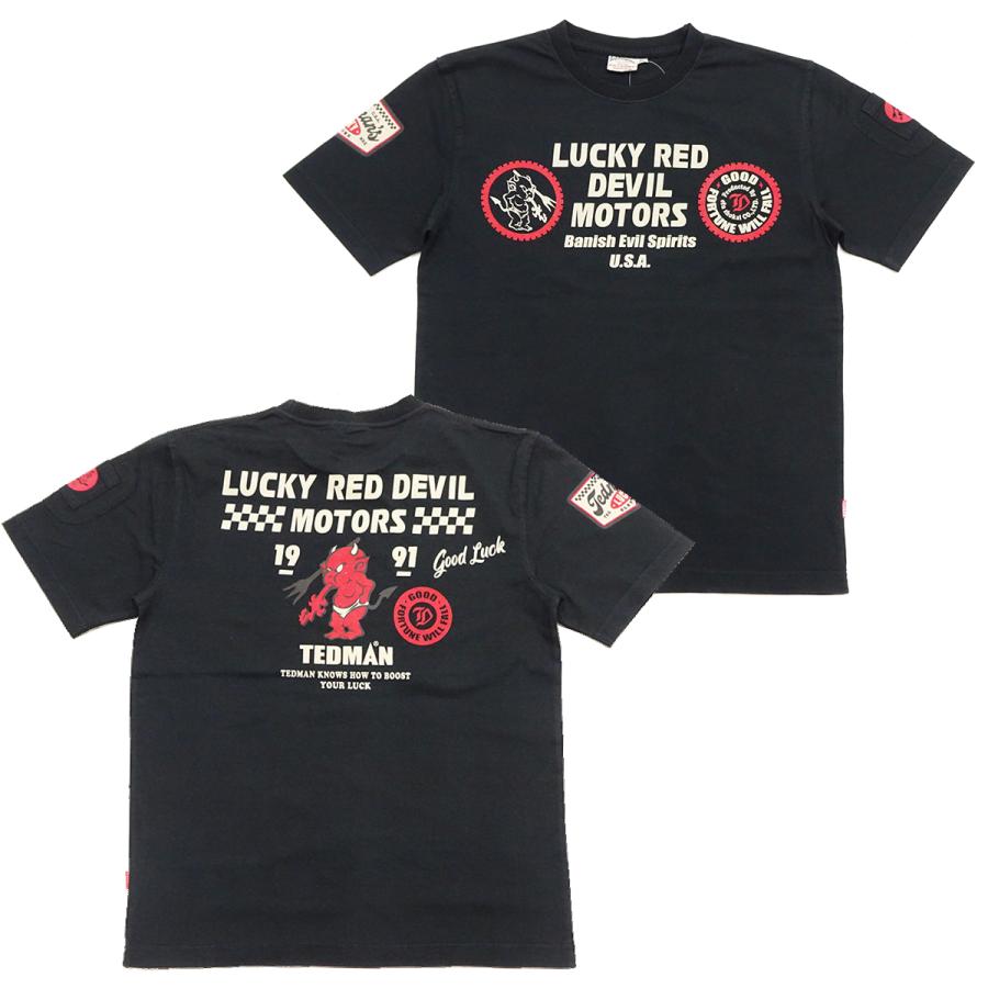 TEDMAN（テッドマン） 半袖Tシャツ ラッキーレッドデビル モータース T