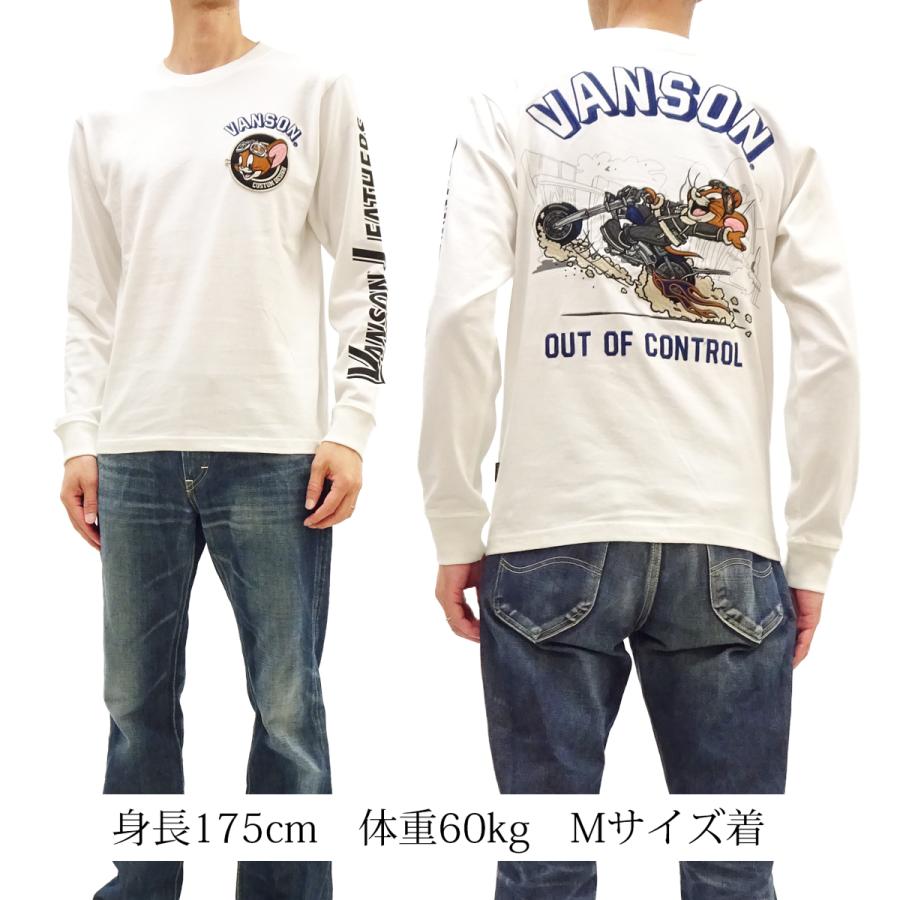 VANSON（バンソン） トム&ジェリー 長袖Tシャツ 刺繍ロンT ホット