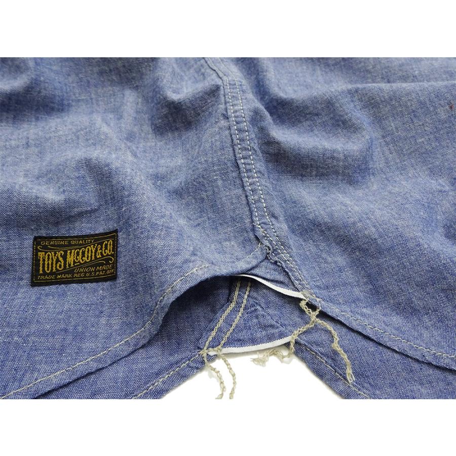 TOYS McCOY（トイズマッコイ） シャンブレーワークシャツ 無地 半袖
