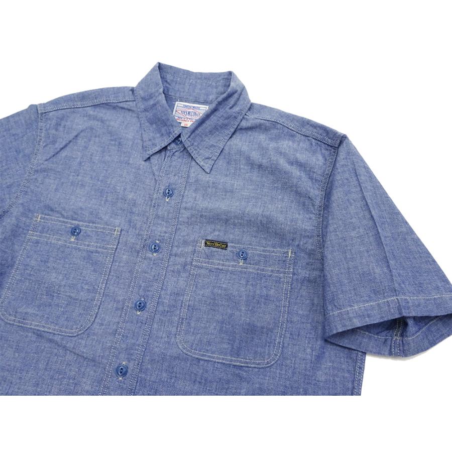 TOYS McCOY（トイズマッコイ） シャンブレーワークシャツ 無地 半袖