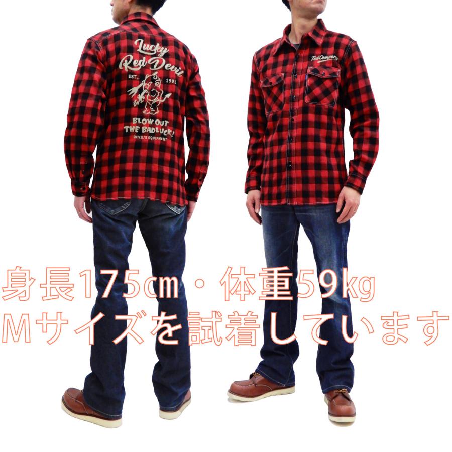 TEDMAN テッドマン チェック ネルシャツ 長袖シャツ Lucky Red Devil 