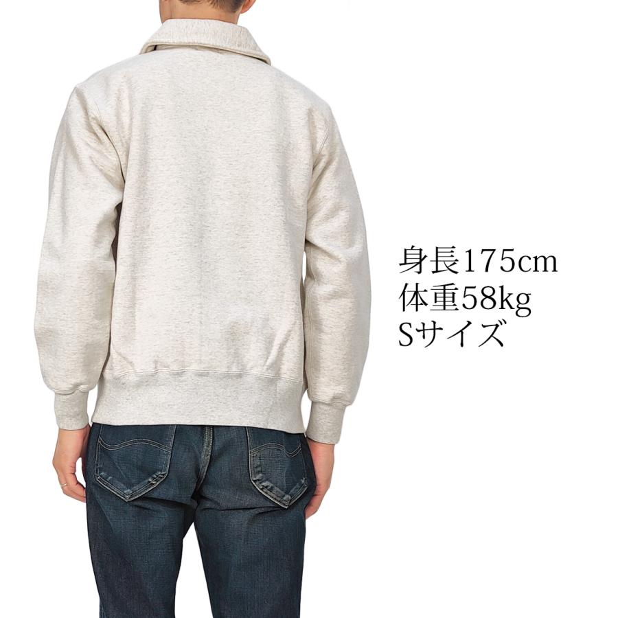 WHITESVILLE ホワイツビル ハーフジップ スウェットシャツ 襟付き 裏