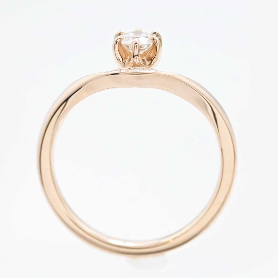 3120☆ルシエ LUCIE K18PG ピンクゴールド ダイヤ0.12ct ピンキー  