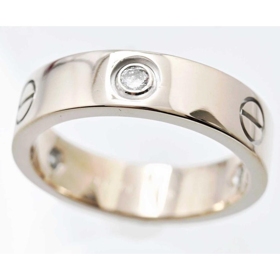 3138☆カルティエ Cartier 750WG ホワイトゴールド ハーフダイヤ ラブ  