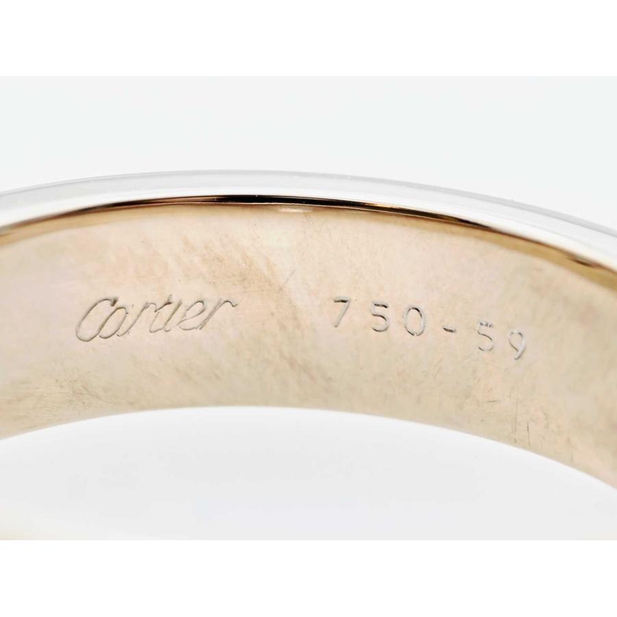3138☆カルティエ　Cartier　750WG　ホワイトゴールド　ハーフダイヤ　ラブリング　５９号　_3