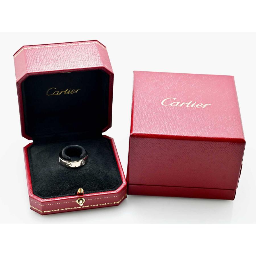 3138☆カルティエ　Cartier　750WG　ホワイトゴールド　ハーフダイヤ　ラブリング　５９号　_7