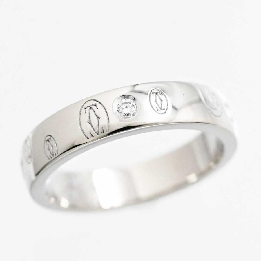 3198☆カルティエ Cartier 750WG ホワイトゴールド ダイヤ5P ハッピー 