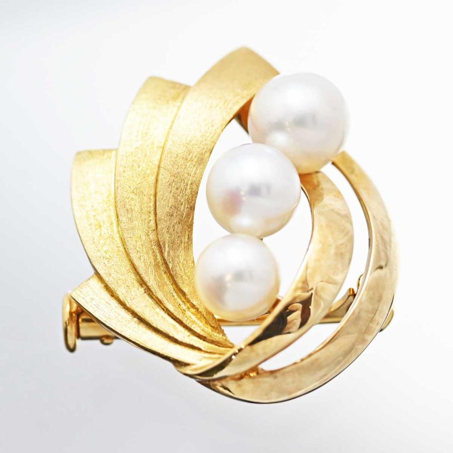 ミキモト パール ブローチ アコヤ真珠 K14YG ゴールド MIKIMOTO
