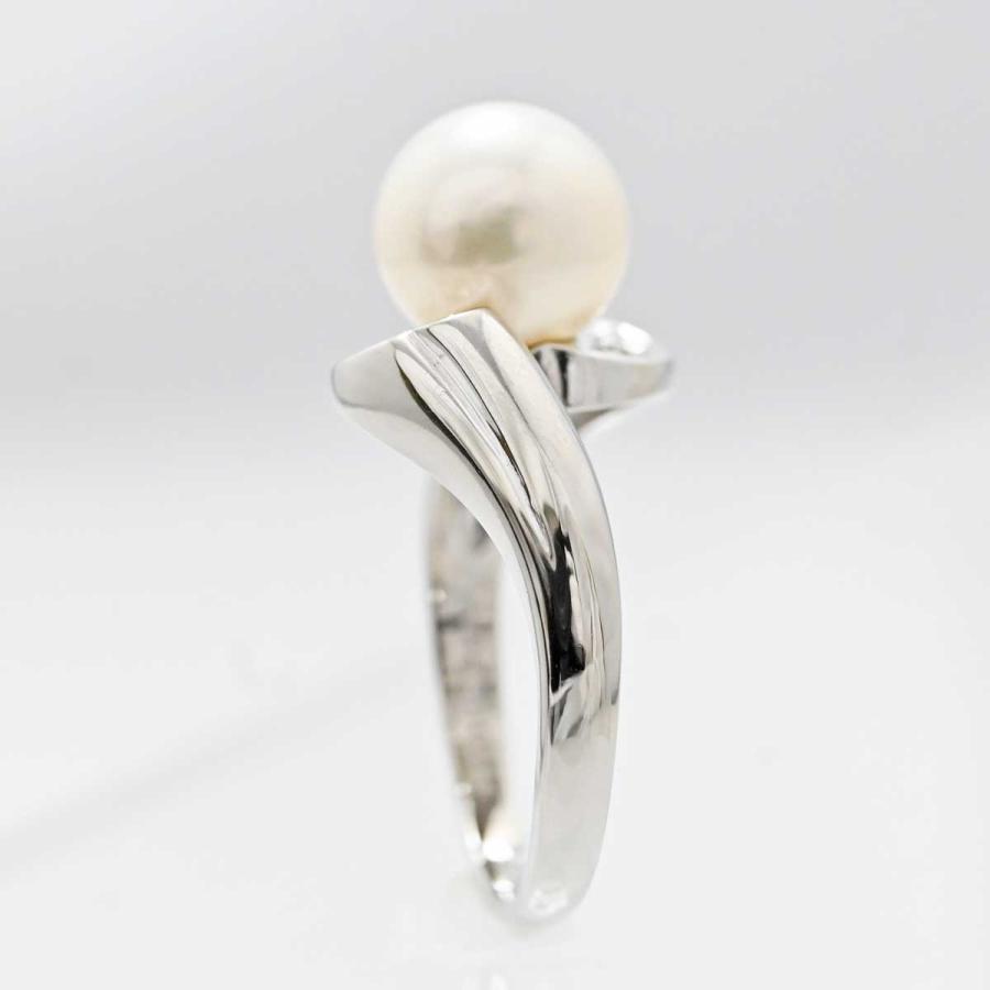 ミキモト MIKIMOTO PT900 プラチナ パール8.2ミリ ダイヤ リング 11号