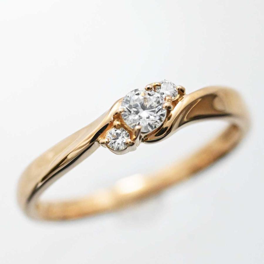 スタージュエリー K18PG ピンクゴールド ダイヤ0.18ct リング 9号