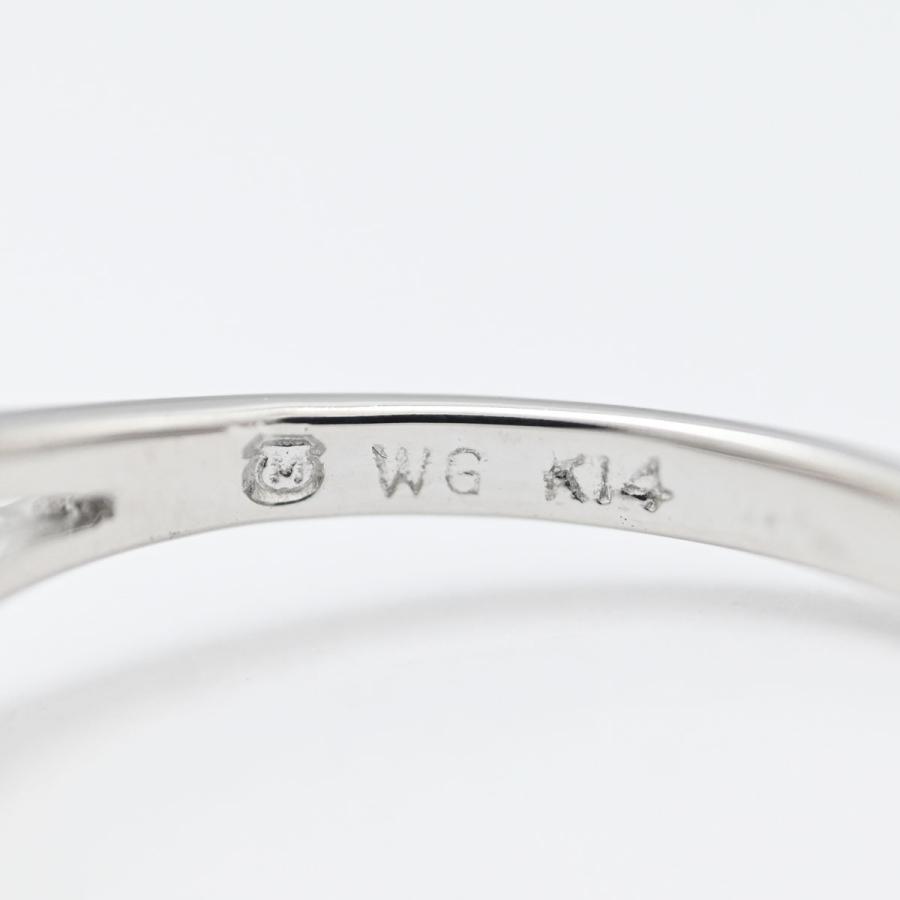 ミキモト MIKIMOTO K14WG ホワイトゴールド パール ダイヤ リング 13号 