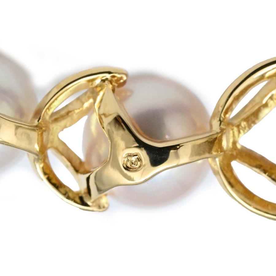 ミキモト MIKIMOTO K18YG イエローゴールド パール ネックレス