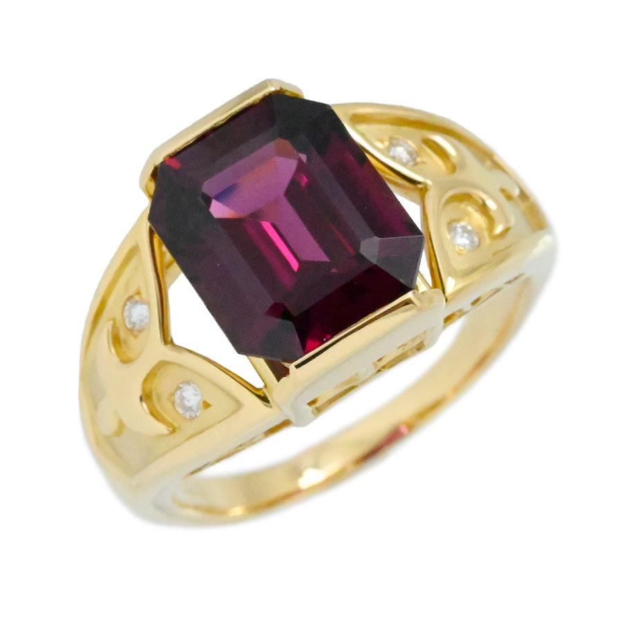 タサキ TASAKI K18YG イエローゴールド ガーネット5.29ct ダイヤ0.06ct 