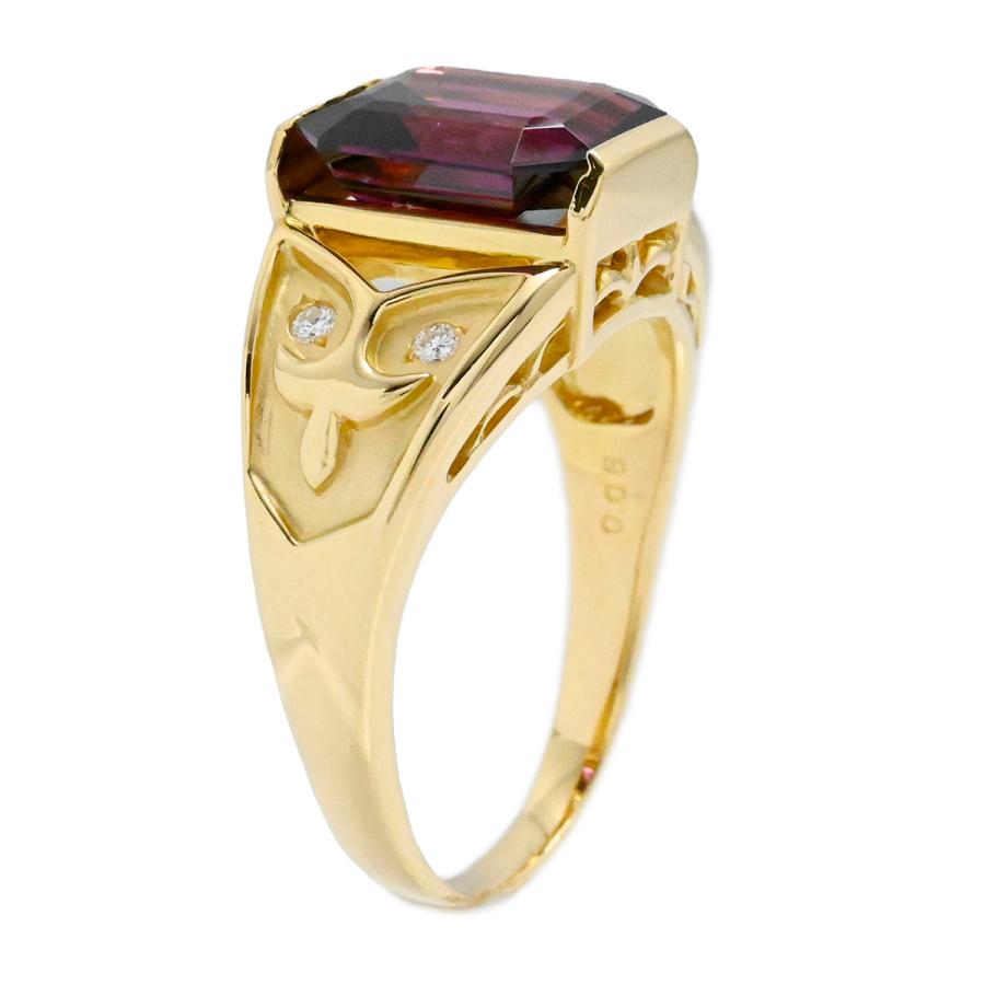 タサキ TASAKI K18YG イエローゴールド ガーネット5.29ct ダイヤ0.06ct 